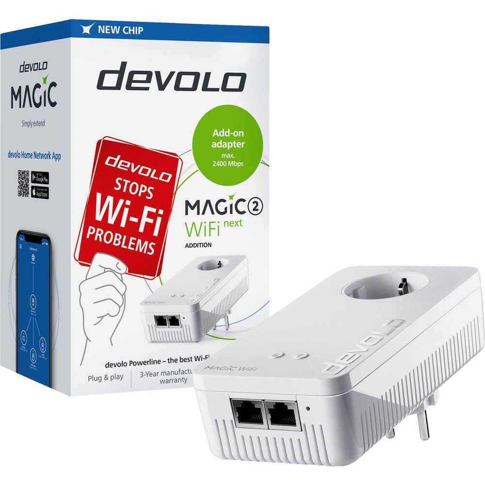 Devolo Magic 2 WiFi next Adattatore di espansione WLAN Powerline 8610 DE, AT,