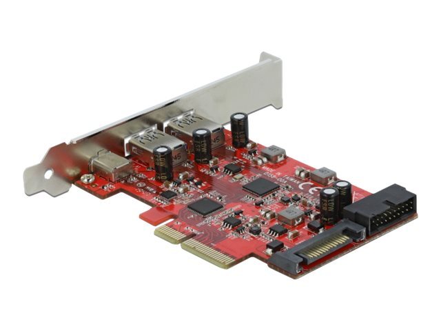 DeLock USB adapter PCIe 3.0 x4 USB 3.2 Gen 2 x 3 + USB 3.0 (internal) 90492