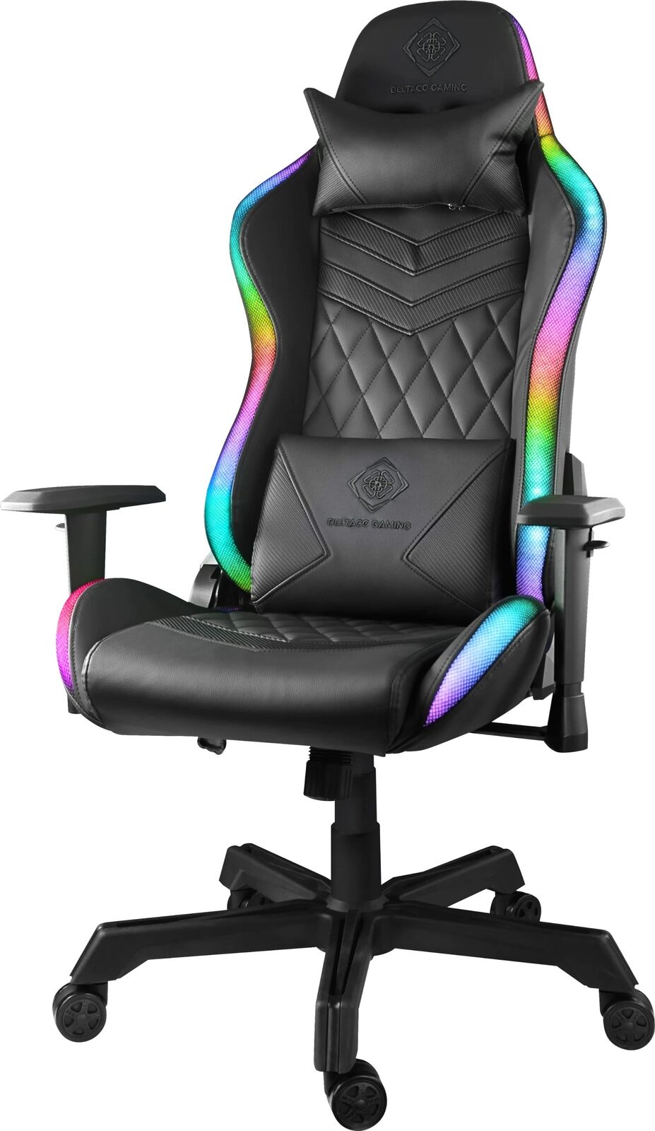 Sedia da gaming Deltaco GAM-080 pelle artificiale con LED RGB rosa (GAM-080-P)