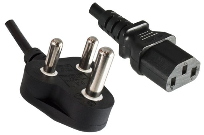 MicroConnect Power Cord 1.8m Type D -C13  India Type D to C13, Black