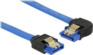Delock cavo SATA 6 Gb/s femmina dritto  SATA femmina sinistro 20 cm blu metallo