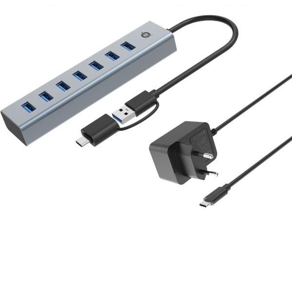 HUBBIES21GP 3533036 7-PORT USB 3.0 HUB WITH POWER ADAPT