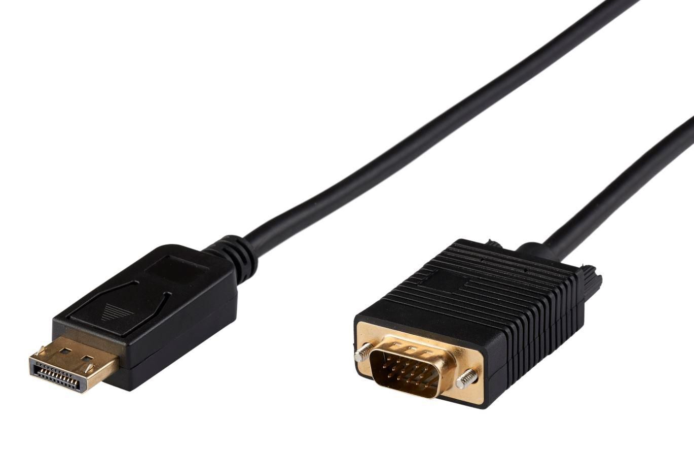 MicroConnect Displayport to VGA Cable 0.5m  Displayport version 1.2, Black