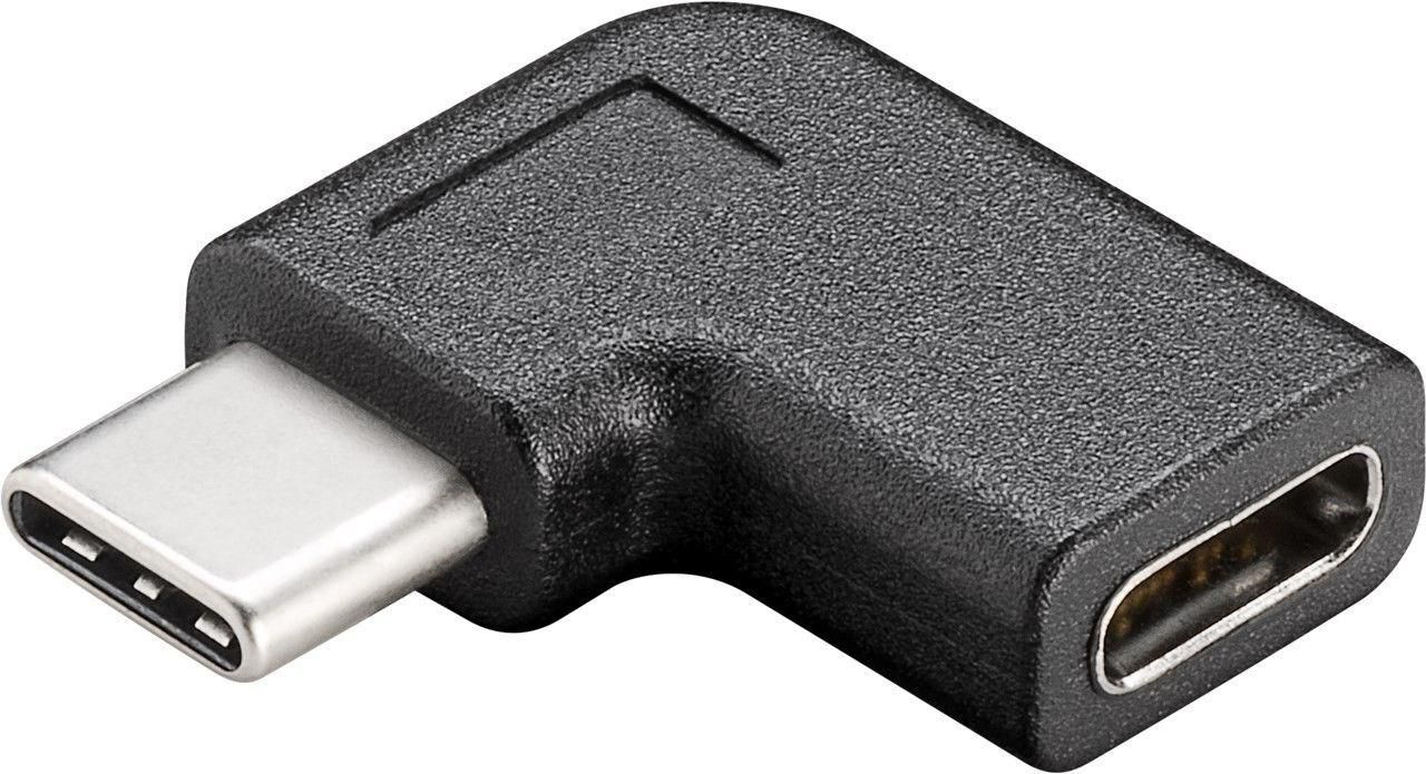 MicroConnect USB-C to C angled Adapter 90Ã¸  USB-C to USB-C Male-Female