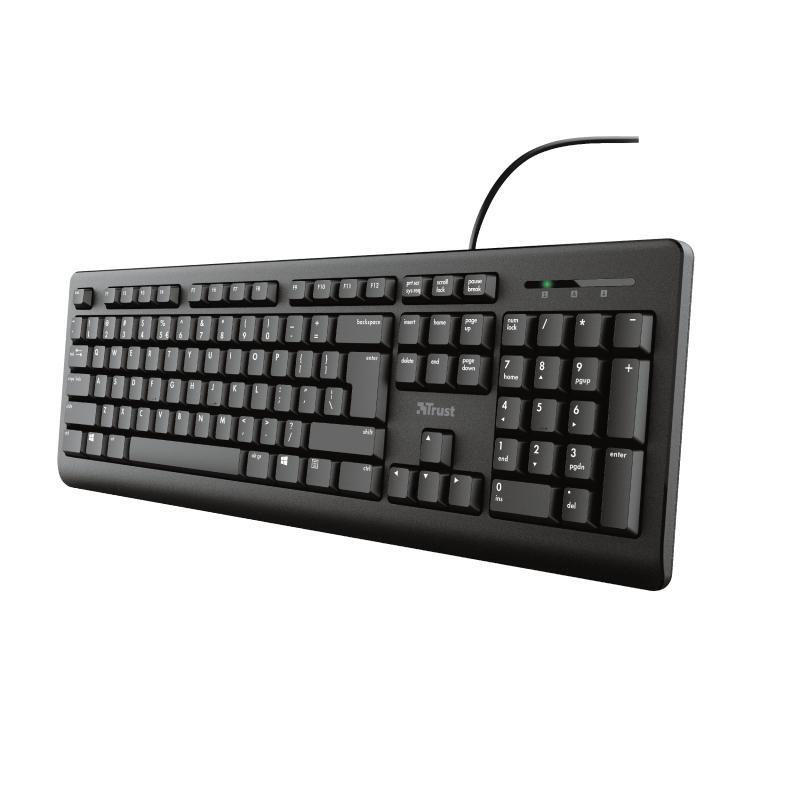 Trust TK-150 tastiera USB QWERTY Inglese UK Nero (Trust Silent Wired Keyboard TK