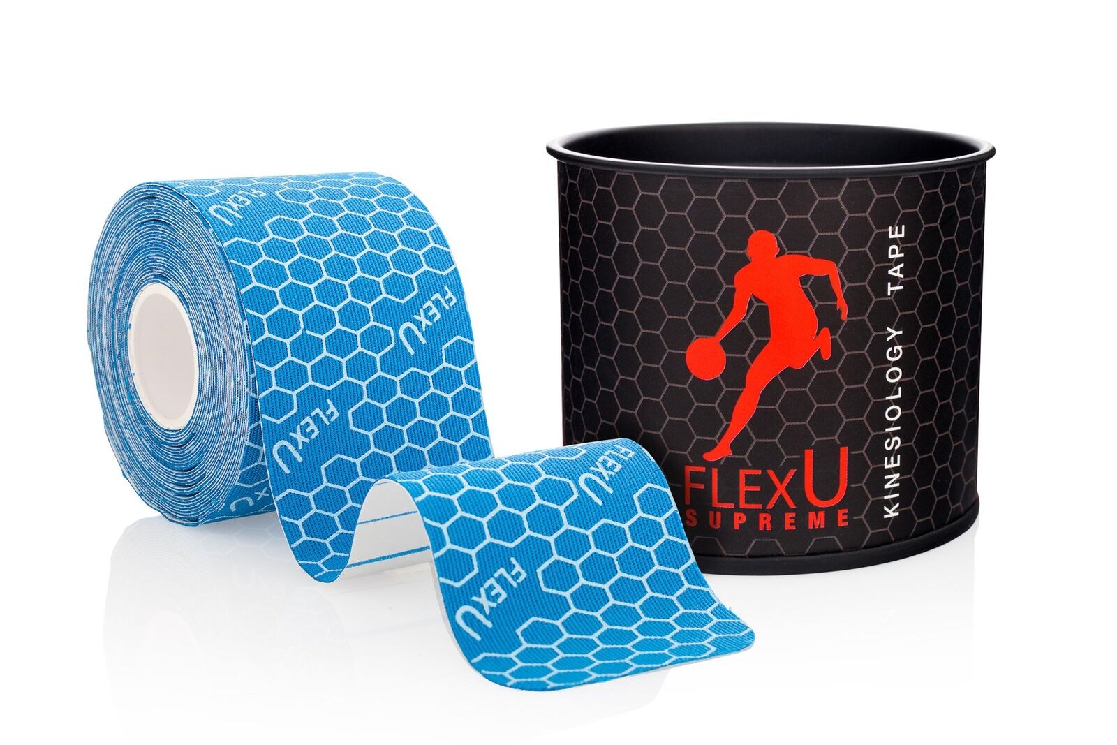 FlexU Nastro di Cinesiologia Colore Blu; 1 Roll Pack; 20 Strisce (E7t)