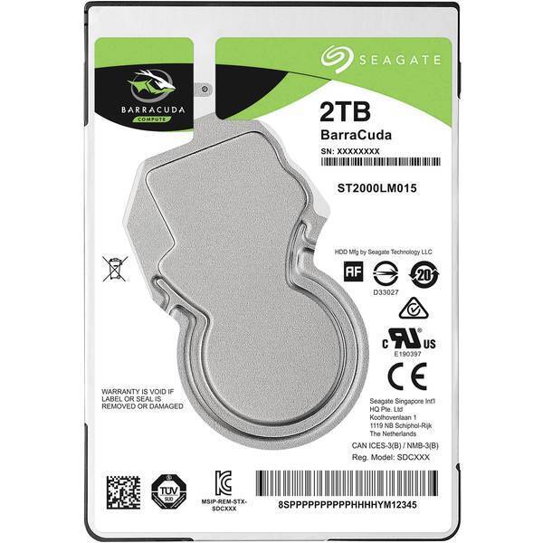 Seagate ST2000LM015  BarraCuda® 2 TB Hard Disk interno 2,5 SATA 6 Gb/s  Bulk