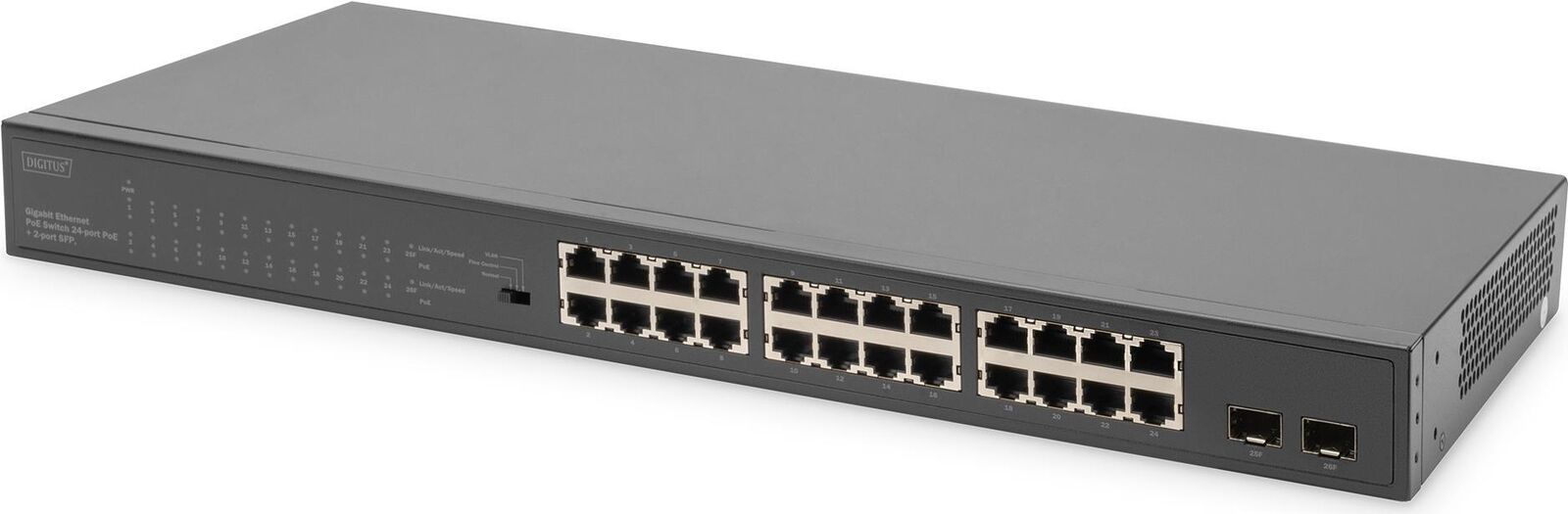 Switch Gigabit Ethernet PoE 24-porte PoE  2-port SFP 370W PoE budget