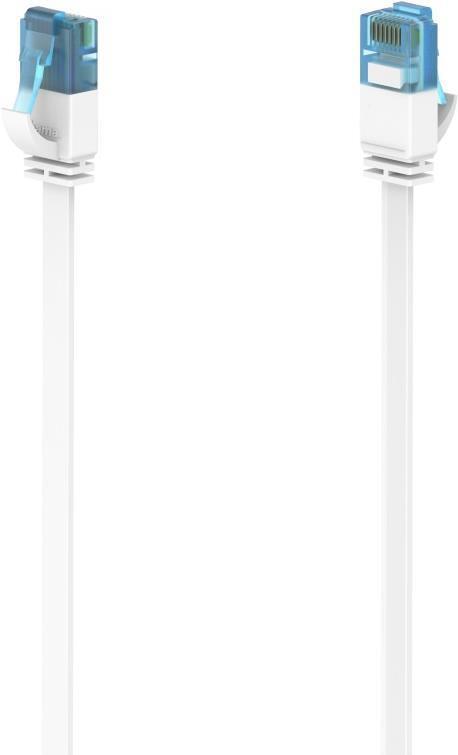 Hama CAT6a Patch Cable Flat Ribbon U/UTP Shielded 5 Metres White