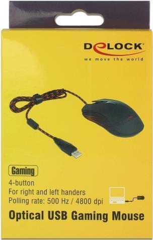 Delock Mouse da gioco USB ottico a 4 pulsanti