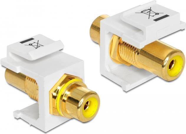 Delock Modulo Keystone Jack RCA  Jack RCA placcato in oro giallo/bianco