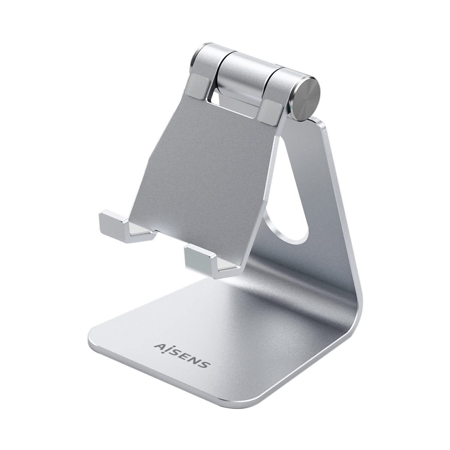 AISENS MS1PM-081 Adjustable Table Stand M (1 Pivot) for Telephone/Tablet, Silver
