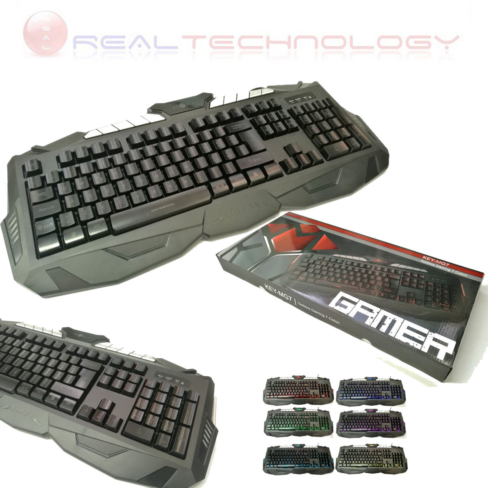 TASTIERA GAMING MYKA GAMER 7 COLORI LED PROGRAMMABILE KEY-MG7