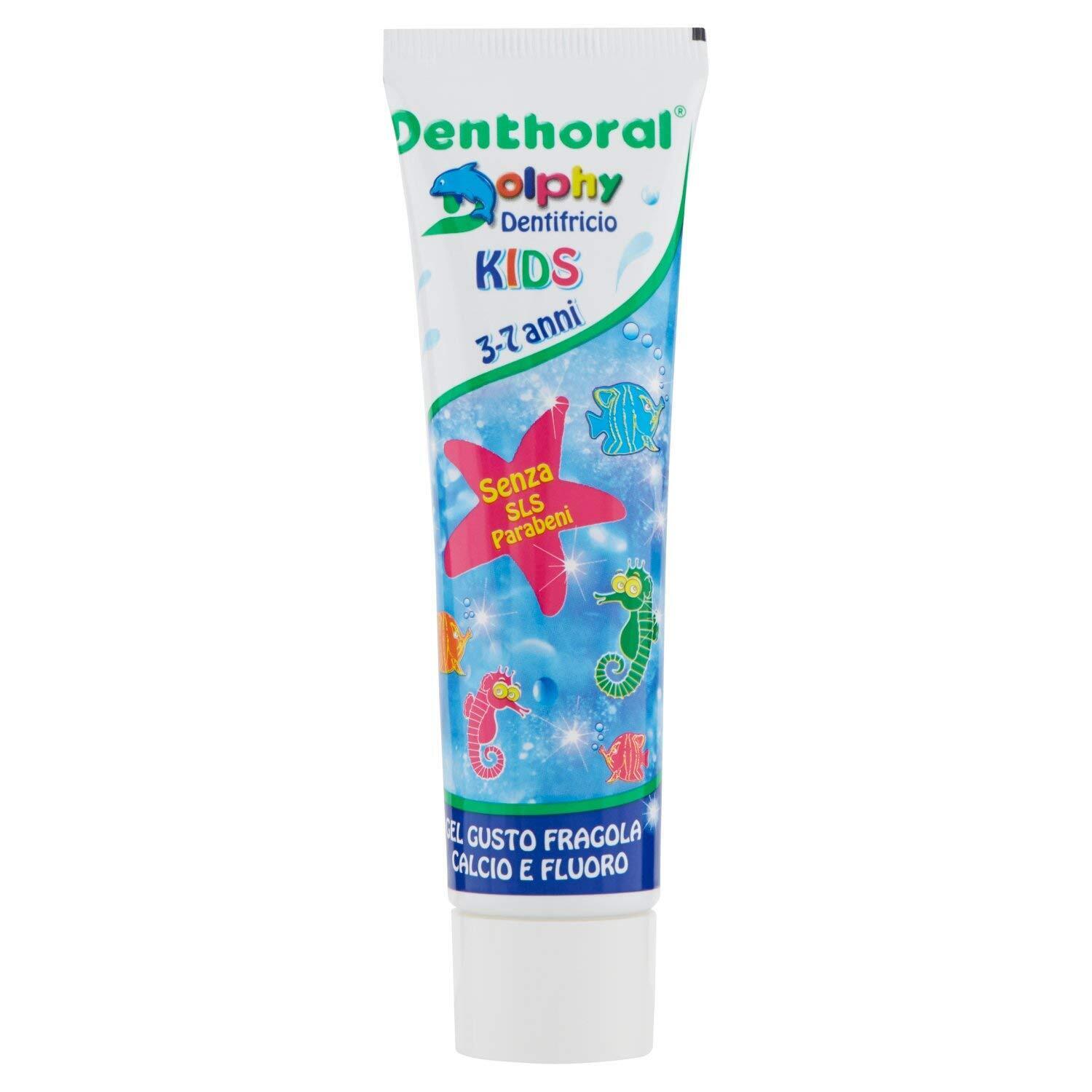 Denthoral Dolphy Dentifricio Gel per Bambini, 50ml, Fragola (Z9d)