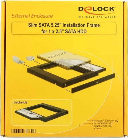 Delock telaio di montaggio Slim SATA 5 per HDD SATA 2 da 95 mm