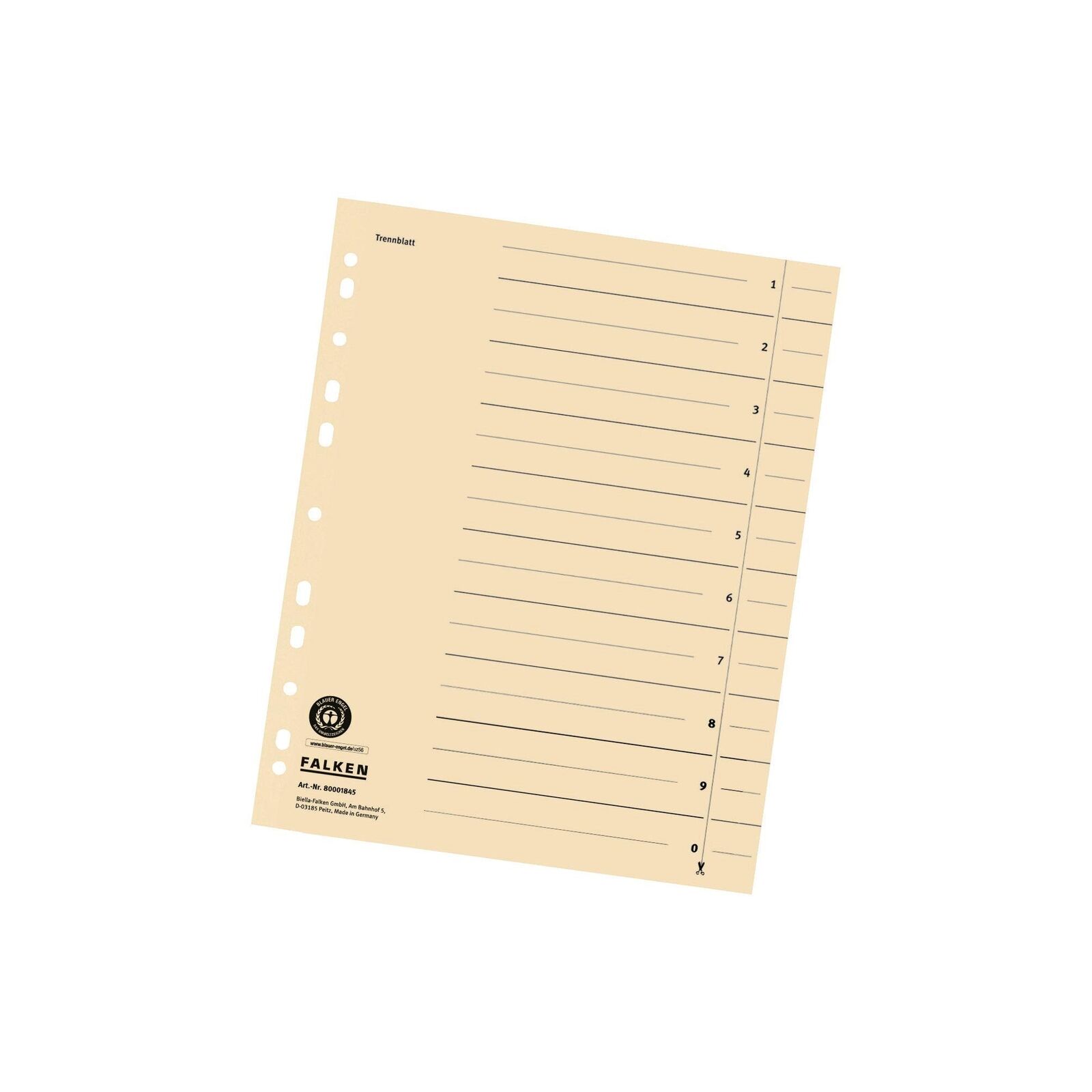 Original Falken 100 pack of dividers. Made in Germany. Made of recycled cardboar