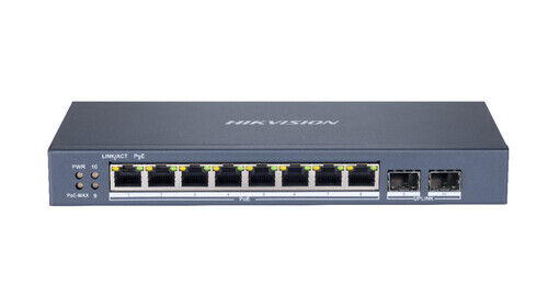 HIKVISION SWITCH SMART MANAGED 8-PORT GIGABIT POE SWITCH 8 GIGABIT POE PORTS, 2