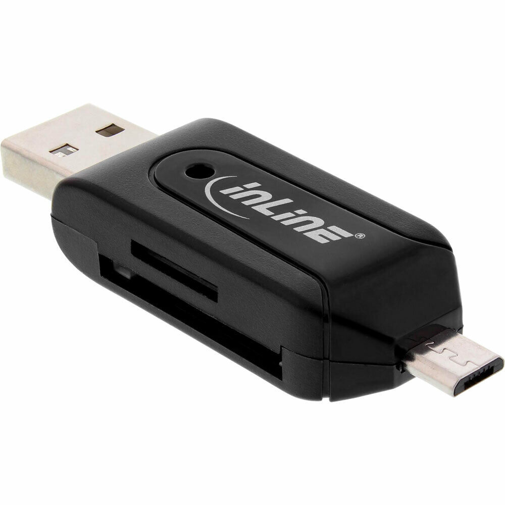 INL InLine® OTG Card Reader Dual, lettore schede SD e microSD, Android e PC