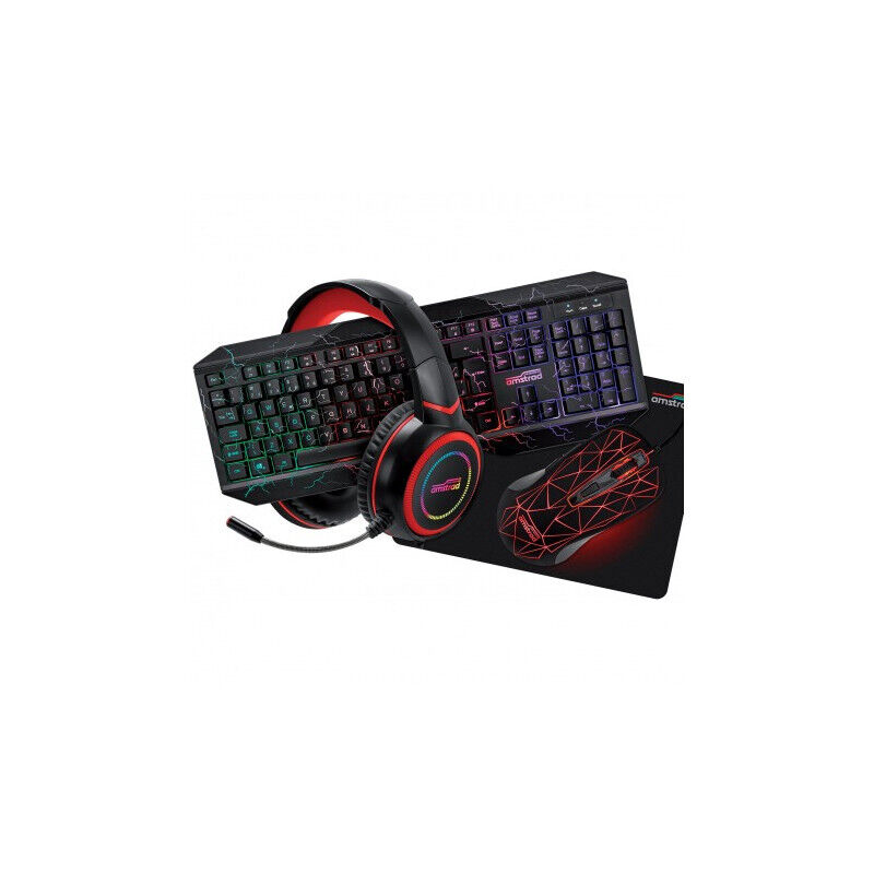 Amstrad, Pack Pro Gamer Hunters tastiera, mouse, tappetino, cuffie e adattatore