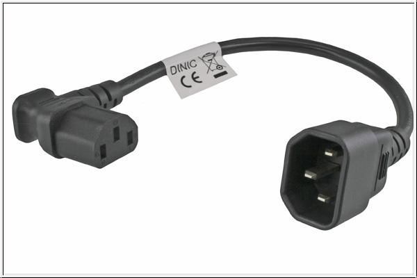 MicroConnect Power adapter C13 C14 angled  0.3m IEC 320 C13 - IEC320 C14