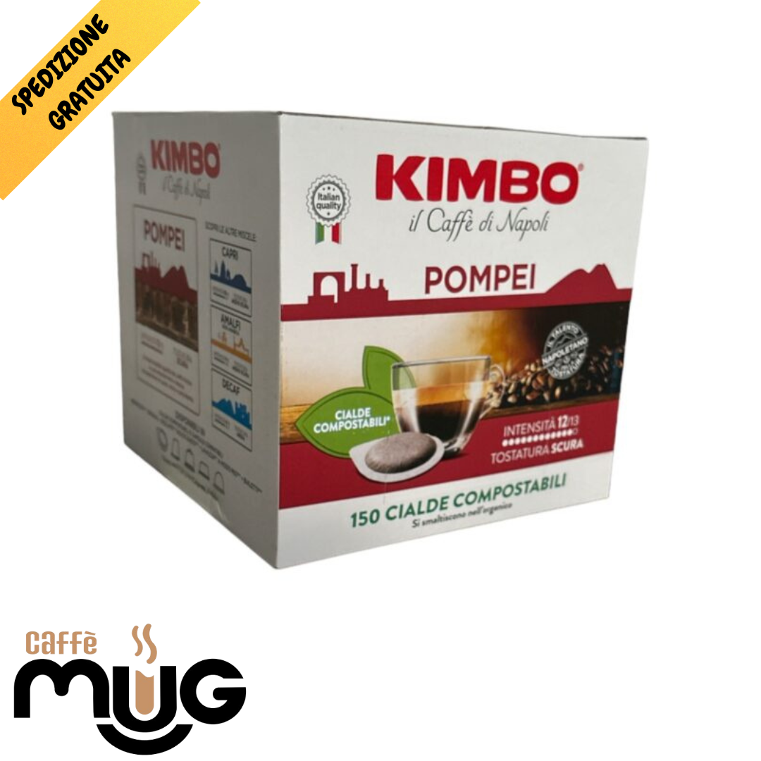 150 Cialde Caffè Kimbo Miscela Pompei Filtro carta ESE 44mm Gratis