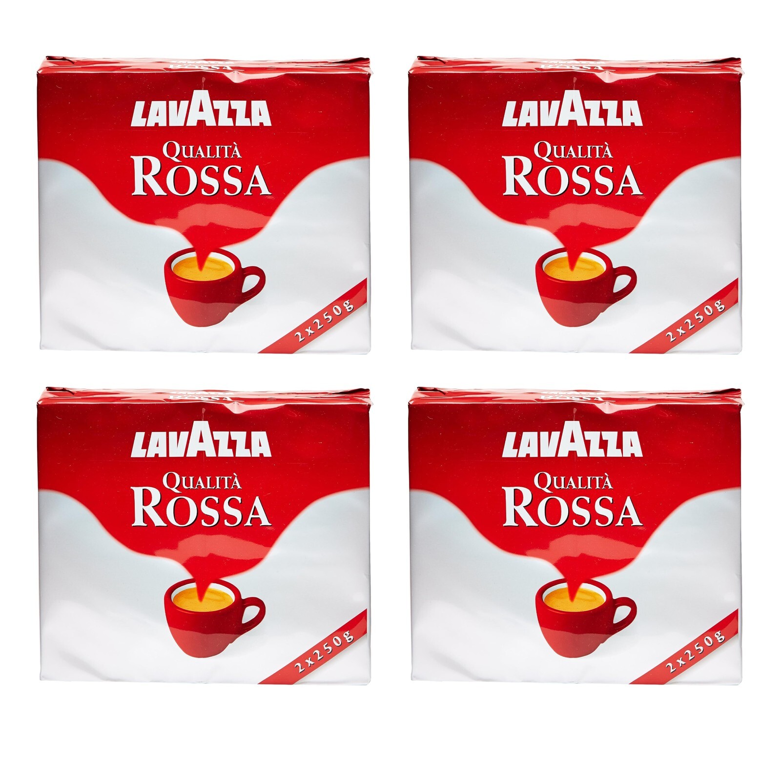 8 cf. LAVAZZA QUALITA' ROSSA Caffè Macinato Intensita 5/10 caffe' espesso 250gr
