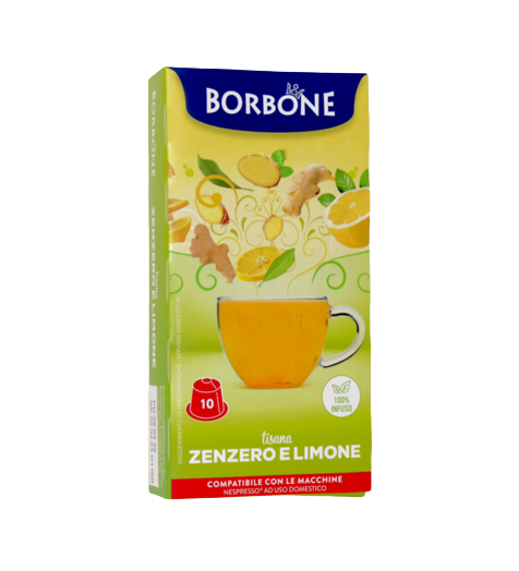 TISANA ZENZERO E LIMONE CAFFÈ BORBONE - 10 CAPSULE COMPATIBILI NESPRESSO da 3g