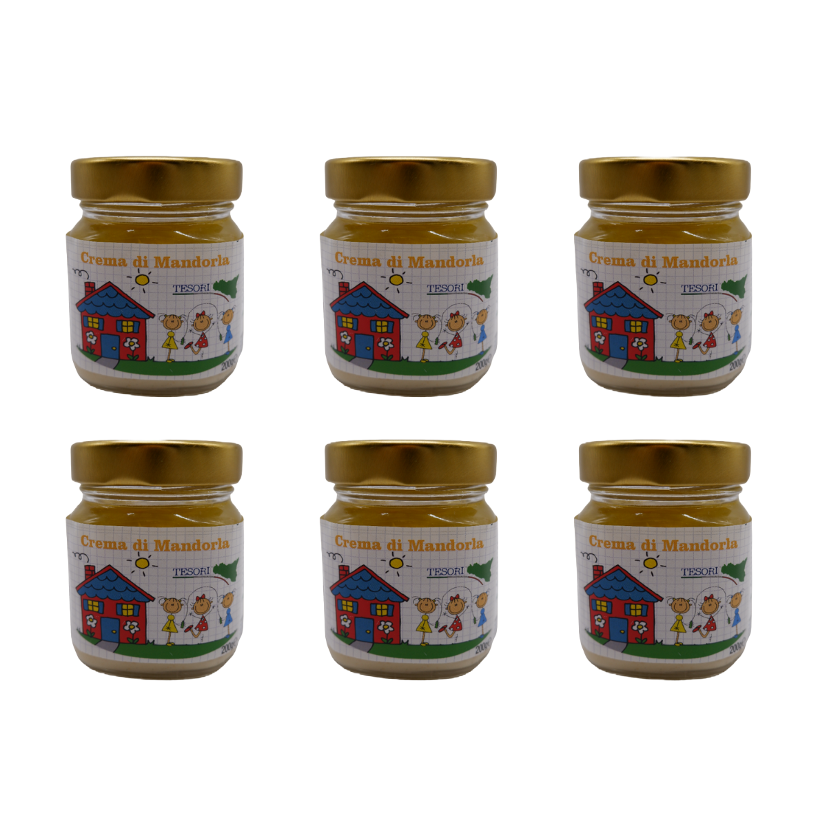 6 Barattoli di Crema Spalmabile alla mandorla