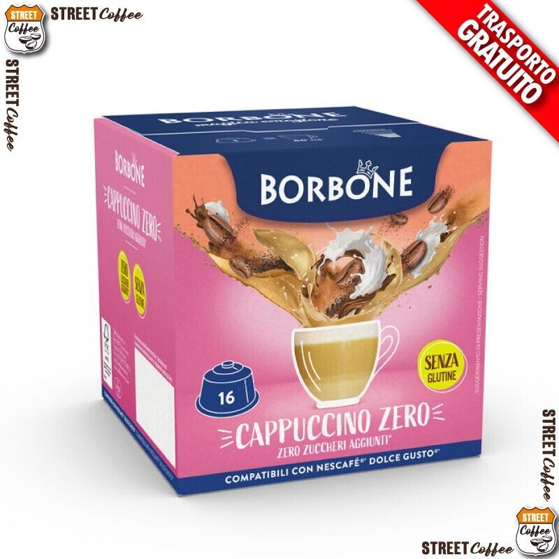 64 Capsule Caffè Borbone Cappuccino 0 Zero 100% Comp. Nescafè Dolce Gusto*
