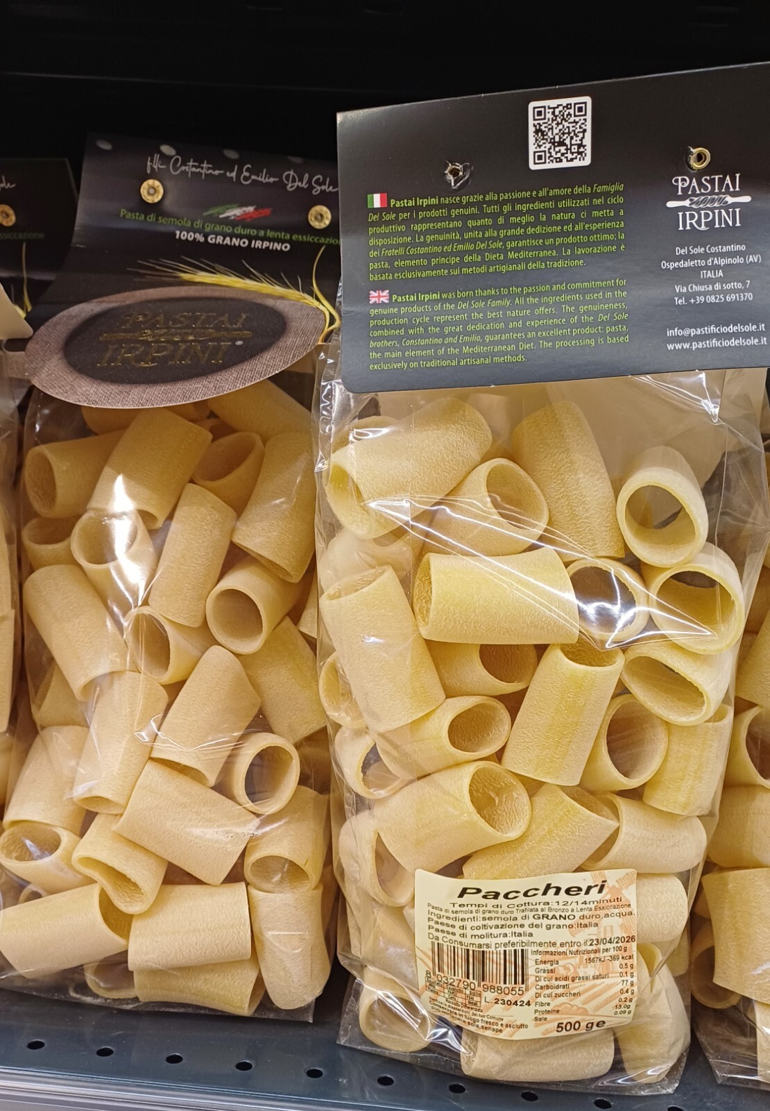 Pasta Paccheri  500 Gr.