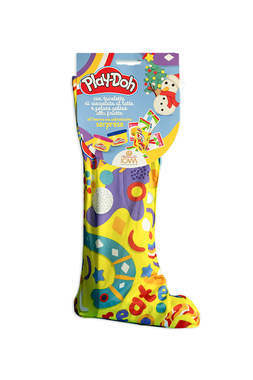 Icam Calza Play-Doh Epifania2025 con Cioccolato al Latte, Gelèes e Sorpresa 140g
