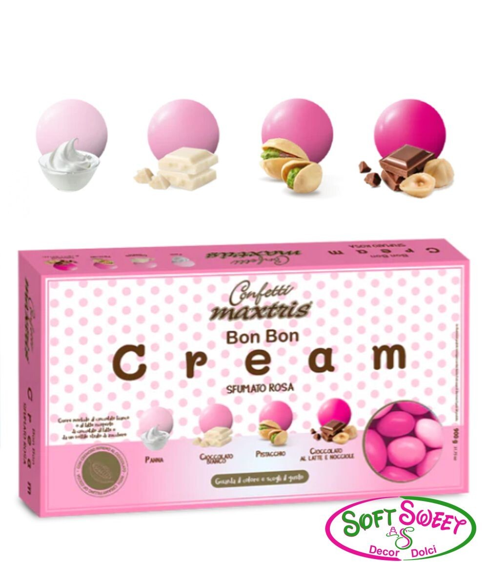 CONFETTI MAXTRIS BON BON CREAM SFUMATI ROSA 900 GR