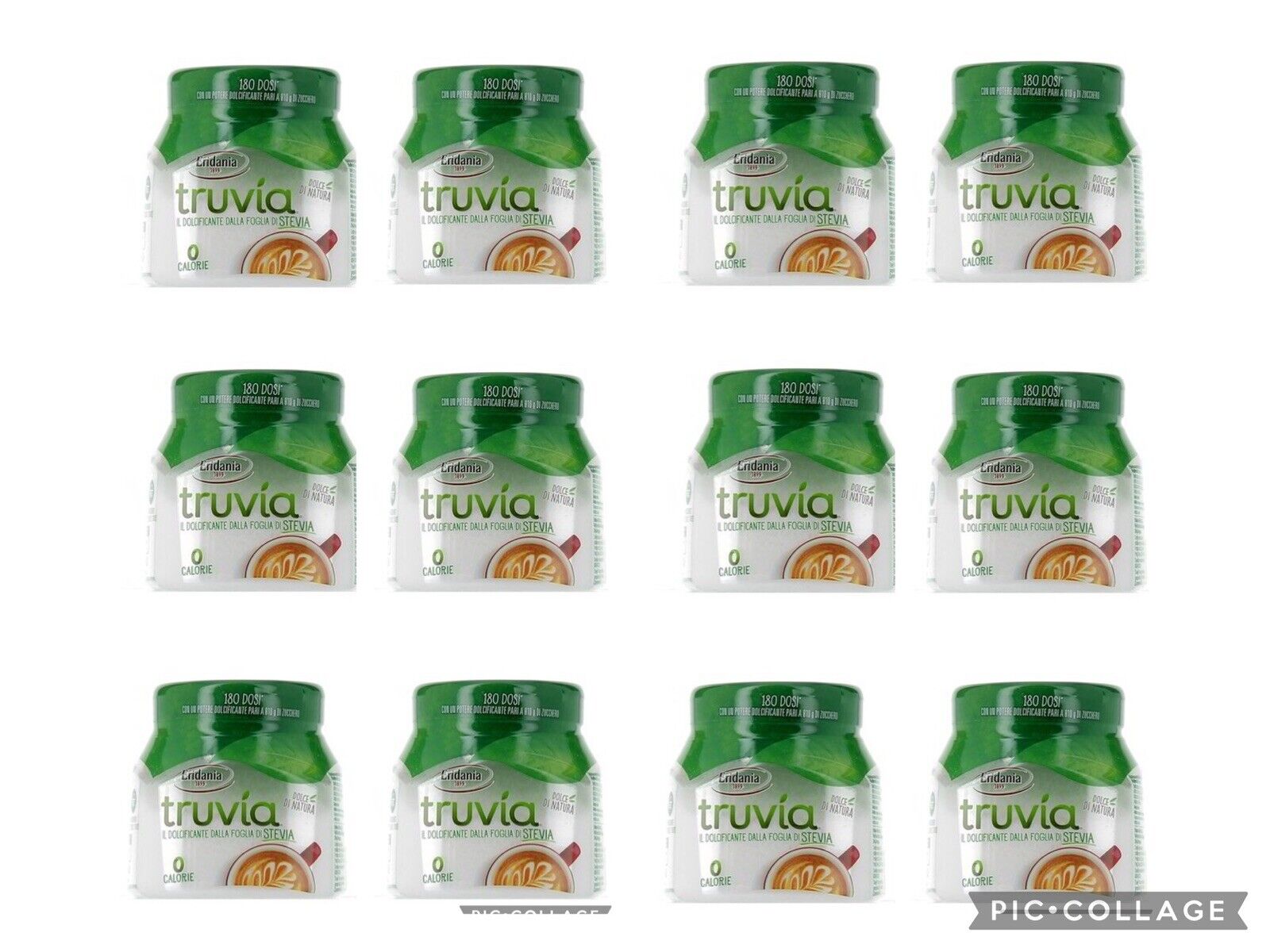 12 pezzi Eridania- TRUVIA - IL Dolcificante dalla foglia di stevia 270g