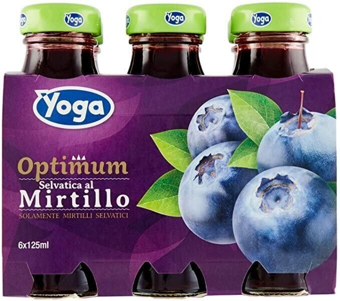 YOGA SUCCHI DI FRUTTA AL GUSTO MIRTILLO CON TAPPO A VITE 6 X 125 ML