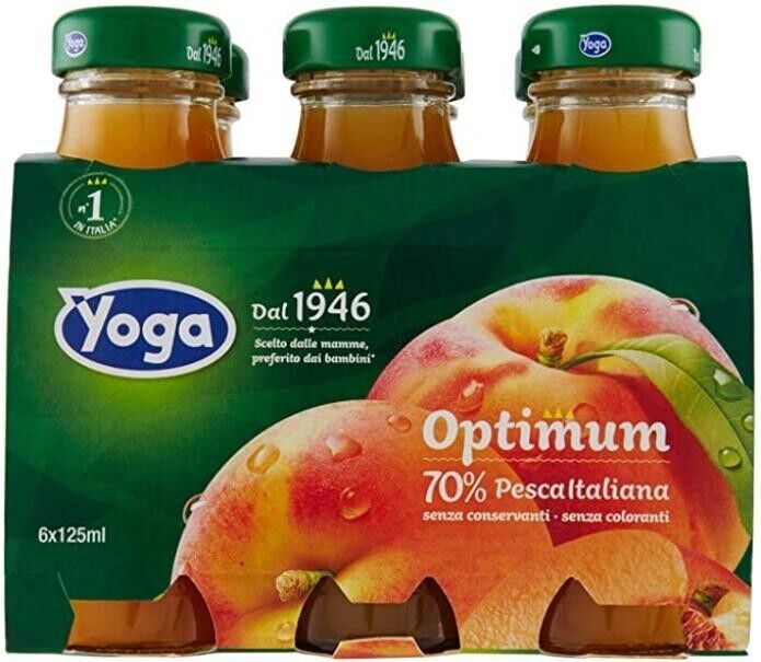 YOGA SUCCHI DI FRUTTA AL GUSTO PESCA CON TAPPO A VITE 6 X 125 ML