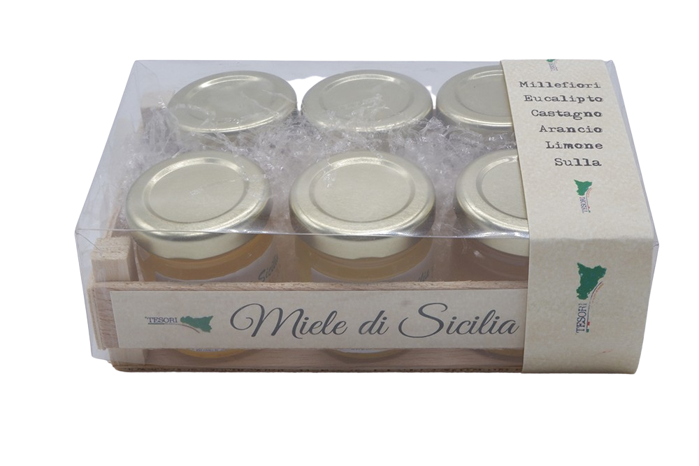 Confezione di 6 Mieli di Sicilia 50g nei gusti assortiti