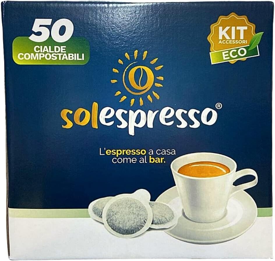 KAROMA KIT 50 CIALDE CIALDA SOLESPRESSO CAFFE' ESPRESSO CLASSICO FORTE E CREMOSO