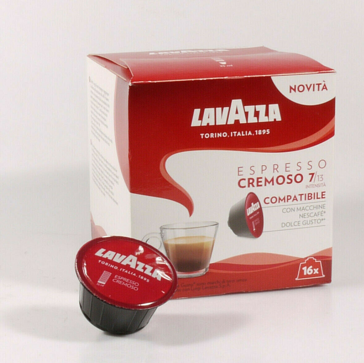 PRL) CAFFE' ESPRESSO CREMOSO 16 CAPSULE LAVAZZA COMPATIBILI NESCAFè DOLCE GUSTO