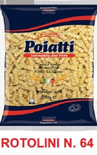 PASTA ROTOLINI DI SEMOLA DI GRANO DURO SICILIANO 100% POIATTI N° 64  KG 1