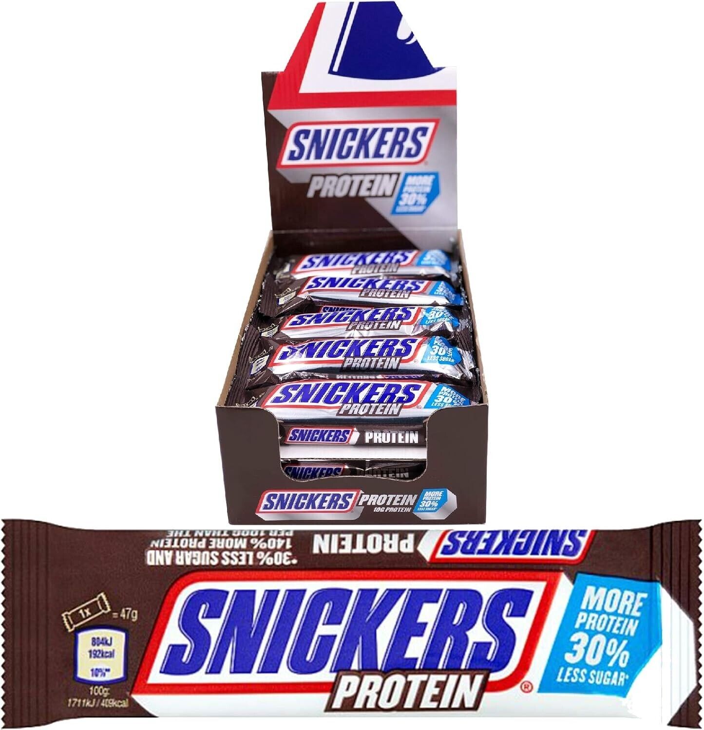 Snickers Protein Barretta Proteica con Caramello e Arachidi Tostate Box 18x47g