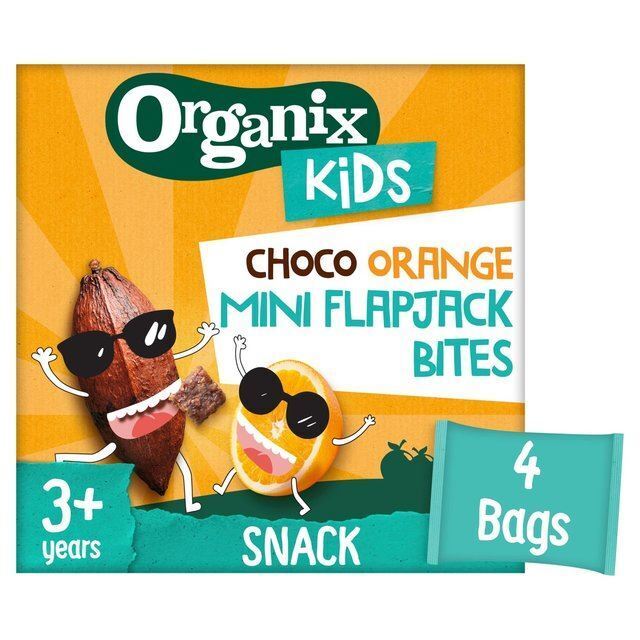 Organix Bambini Pazzo Cioccolata Arancione Mini Biologico Flapjack Bites 4 - 23g