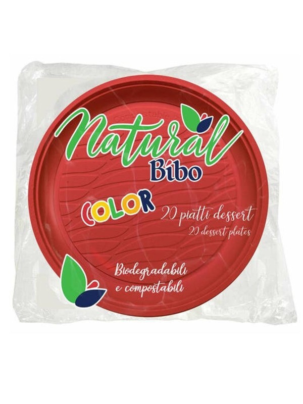 PIATTI PICCOLI BIODEGRADABILI ROSSI 20 PZ