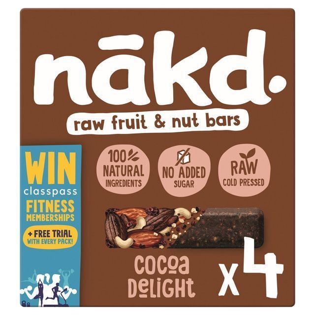 Nakd Cacao Piacere Frutta e Nocciola Barre Multipacco 4 X 35g