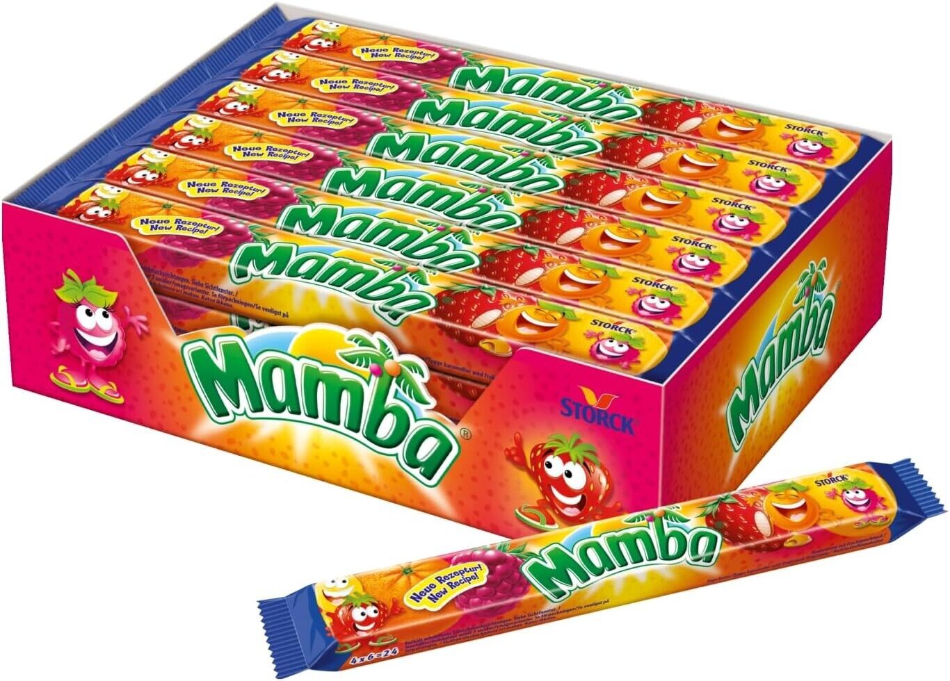 Mamba Chewy Fun Caramelle Frutta Mega Stick 24 x 106gr
