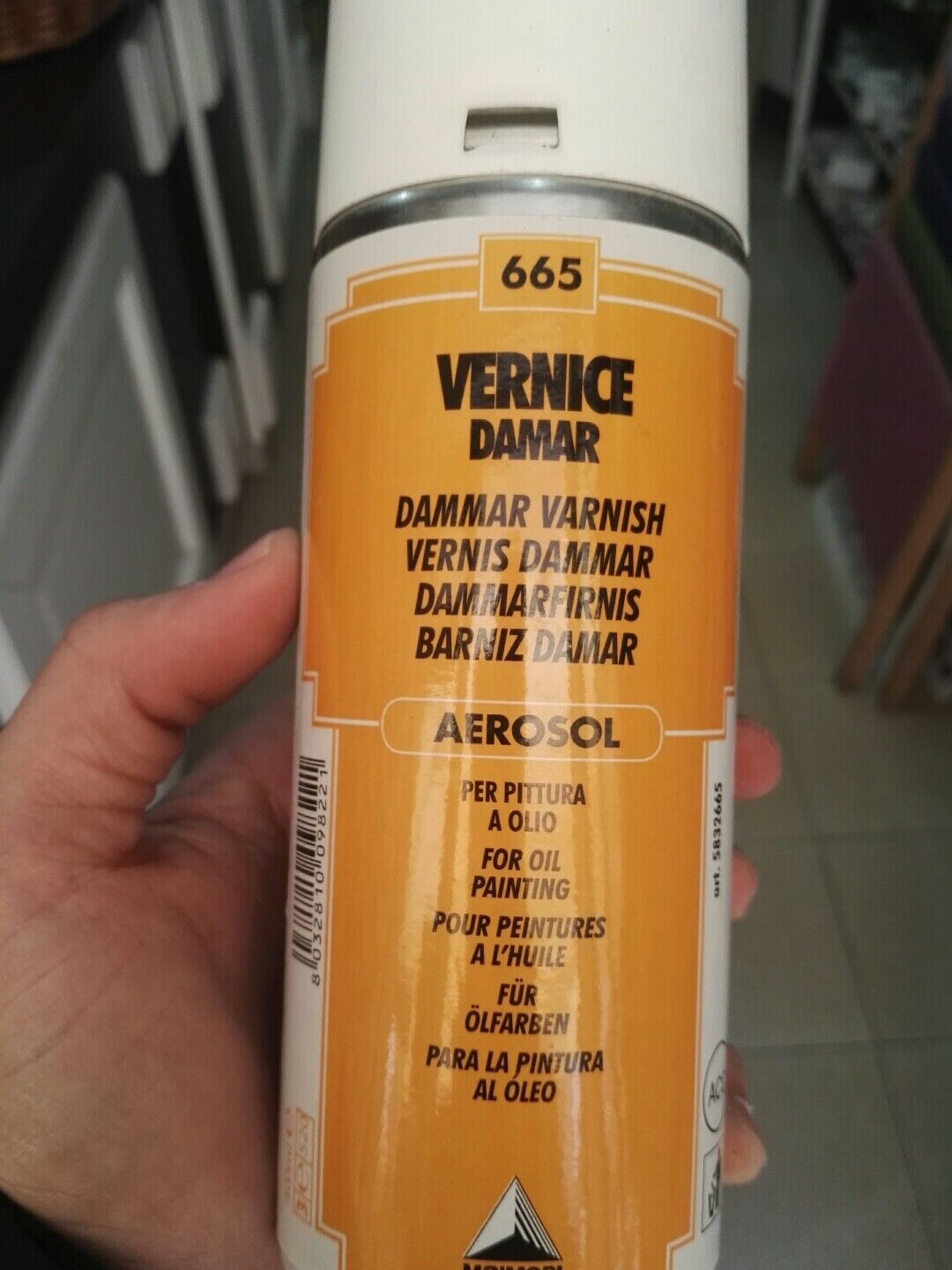 VERNICE DAMAR VARNISH SPRAY PER PITTURA A OLIO MAIMERI 400ml TELA BELLE ARTI