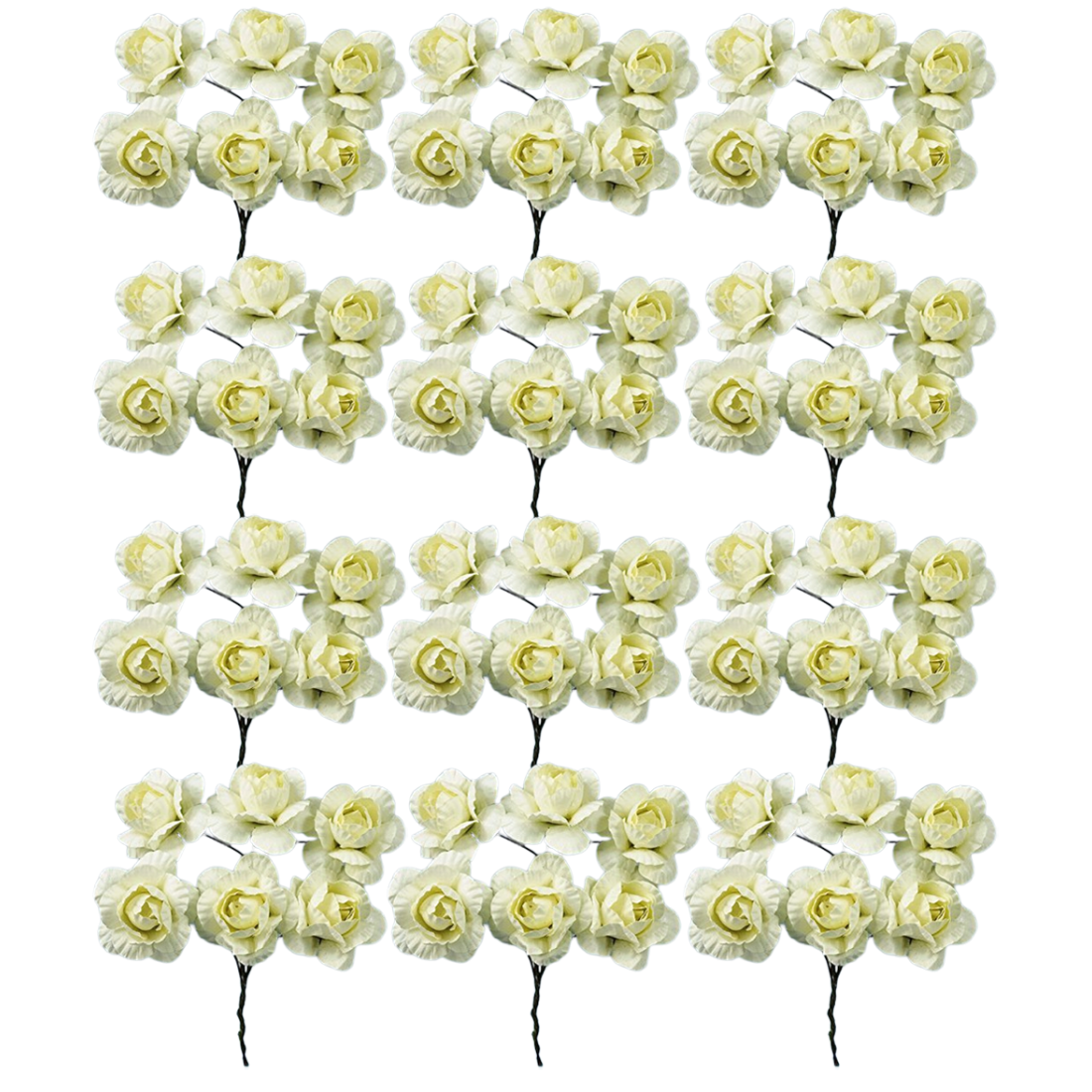 72 pz fiori artificiali fiorellino panna 3x11 cm bomboniera segnaposto composizi