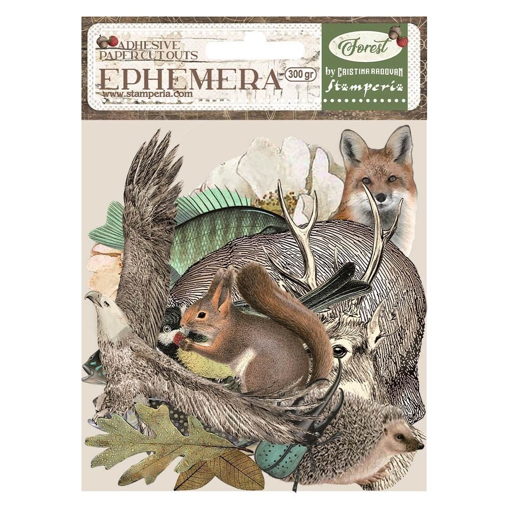 Ephemera Forest Stamperia cartoncini adesivi pretagliati