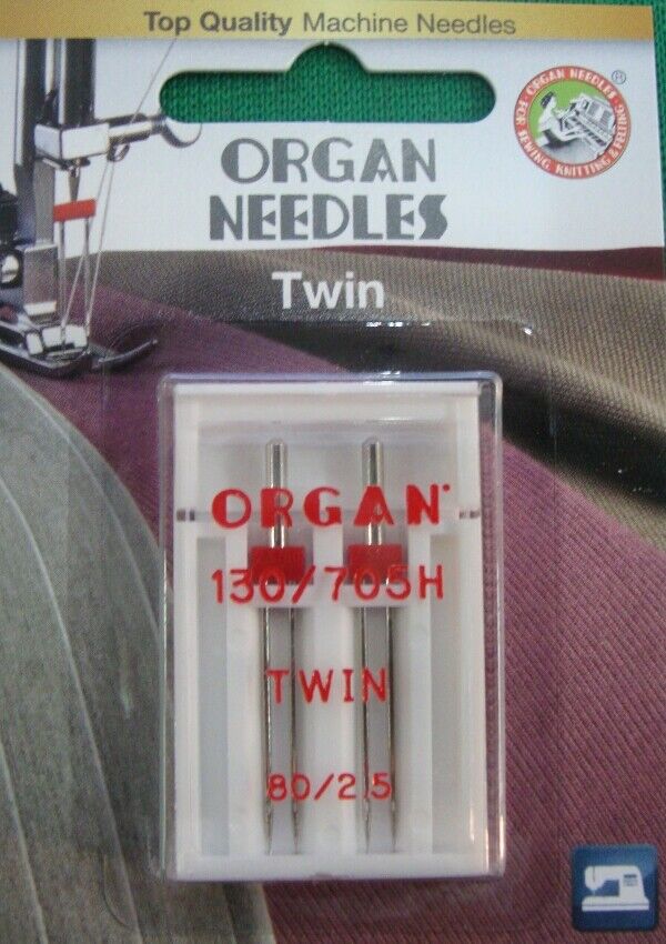 AGHI AGO PER MACCHINA CUCIRE GEMELLI ORGAN NEEDLES MISURA 80/2,5 (2 GHI) 1 CONF
