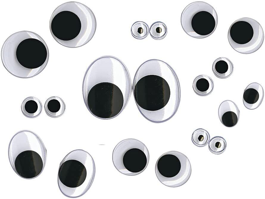 RAYHER - 100 PEZZI - OCCHIETTI MOBILI DI PLASTICA PER DECORAZIONI - COLORE BI...