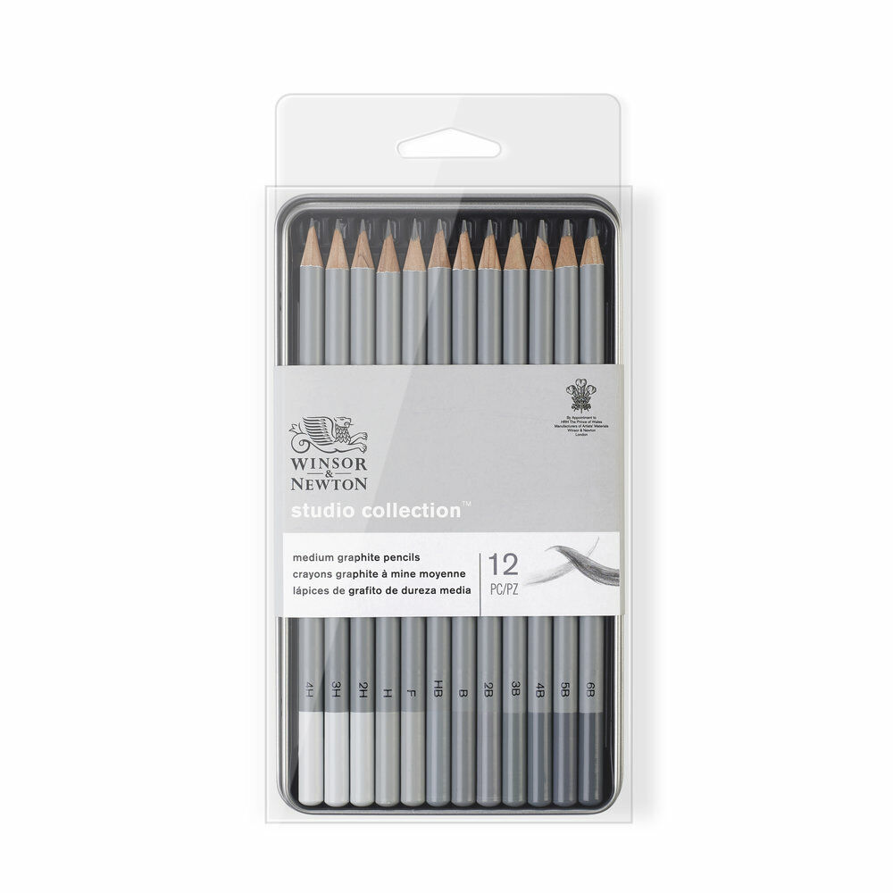MATITE DA SCHIZZO PENCIL SKETCHING DISEGNO SET STUDIO WINSOR&NEWTON 12 MATITE